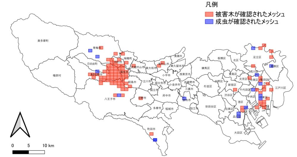 東京都クビアカ被害マップ